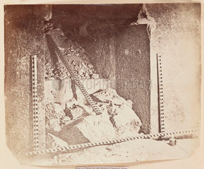 Rubble-filled shaft in the Great Pyramid  Giza  Egypt  1865.