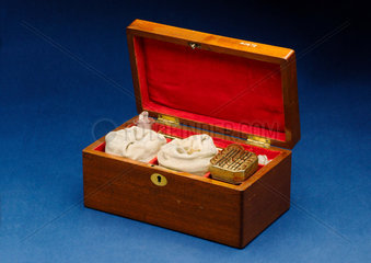 Cupping set  in wooden case  1860-1930.