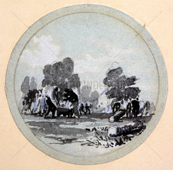 'Cleaning'  London & Birmingham Railway  c 1838.
