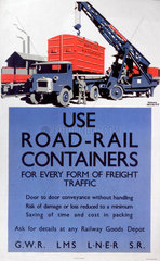 'Use Road-Rail Containers'  LNER/LMS/GWR/SR  1923-1947.