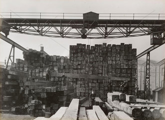 Timber at Doncaster works  South Yorkshire  c 1916.