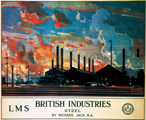 ‘British Industries - Steel'  LMS poster  1924.