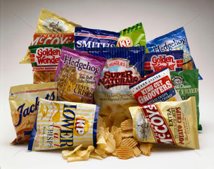 Selection of crisp packets  1990s.