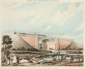 'Bridge over the canal at King's Langley  London & Birmingham Railroad'  1837.