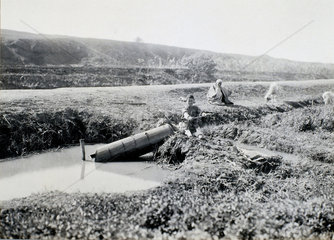 Archimedian screw in use  Egypt  early 20th century.