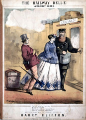'The Railway Belle and the Railway Guard'  c 1870.