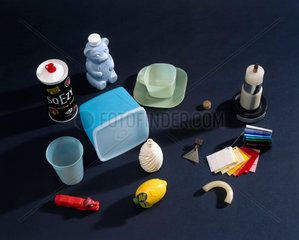 Various objects made of polythene  c 1938-1976.