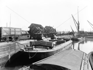 Coal tipping at Poplar Dock  London  1898.