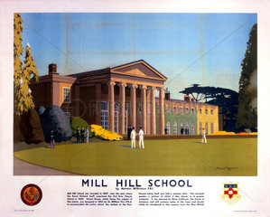 'Mill Hill School'  LMS poster  1938.