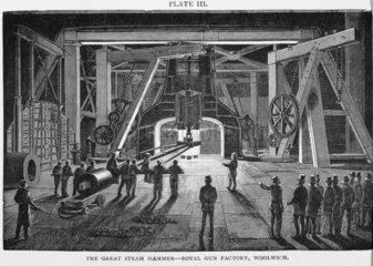 ‘The Great Steam Hammer  Royal Gun Factory  Woolwich’  1896.
