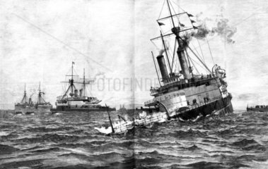 HMS Victoria settling  1893.
