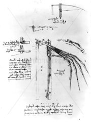 Design for the wing of a flying machine  by Leonardo da Vinci  15th century.