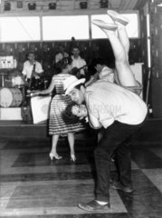 Young couple dancing at Butlin's Holiday Ca
