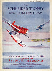 Schneider Trophy Contest programme  September 1929.