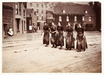Five female fish-gutters  Whitby  North Yorkshire  c 1905.