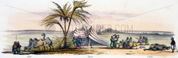 'Milk  Tents  Food'  c 1845.