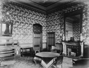 Private sitting room  Midland Grand Hotel  St Pancras Station  c 1876.