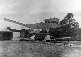 Maxim's flying machine on its launch track  Bexleyheath  Kent  1894.
