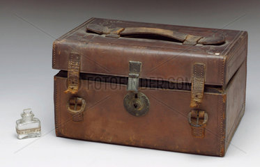 Leather medicine chest  1863-1901.