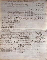 Details of the 'Rocket' from Rastrick's notebook  Rainhill Trials  1829.