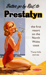 ‘Better go by Rail to Prestatyn’  BR (LMR) poster  1950s.