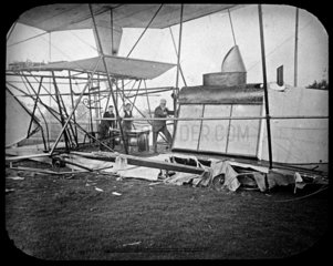 Maxim’s flying machine after its ‘flight’ of 31st July 1894.