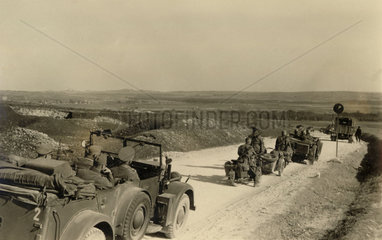 German army column rolls across Russia  Second World War  1940s.