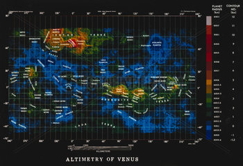 Altimetry map of the surface Venus  April 1983.
