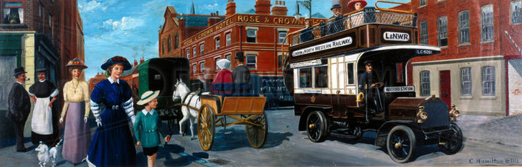 London & North Western Railway bus in Watford High Street  Hertfordshire  1910.