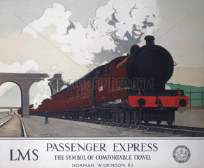 ‘Passenger Express’  LMS poster  1930s.