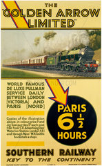 'The Golden Arrow Limited'  SR poster  1929.