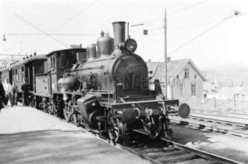 Class 21a locomotive at Nesttun  Norway  1954.