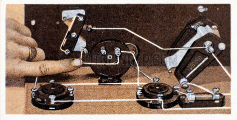 ‘How to build a two valve set’  No 10  Godfrey Philips cigarette card  1925.