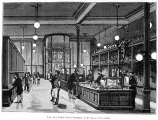 'Mr Swan's electrical workshop in Newcastle-Upon-Tyne’  1881.