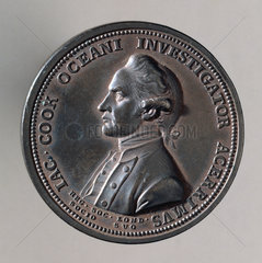Medal showing Captain James Cook   1770-1780.