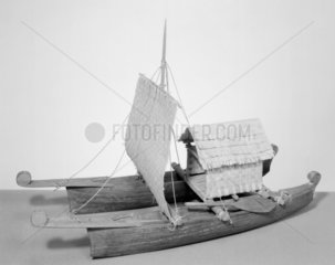 Model of an ancient Polynesiam double saili