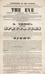 Trade card of Samuel Morse  optician  19th century.
