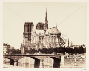 Notre Dame and the River Seine  Paris  c 1865.