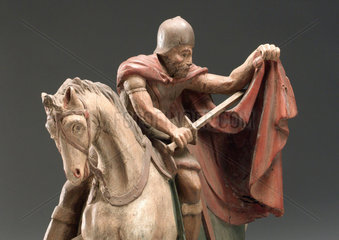 Wooden figure of Saint Martin of Tours  possibly French  1701-1800.