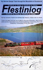 ‘Ffestiniog Railway'  FR poster c 1980s.