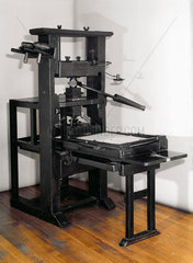 Wooden printing press  early 18th century.