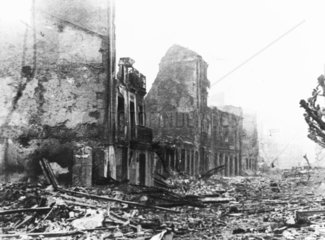 Devastation and destruction in Guernica after the air raid  29th April 1937.