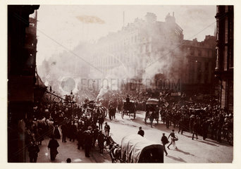 A fire in Oxford Street  London  1897.