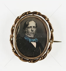 Portrait of a man contained in a locket  mid-late 19th century.
