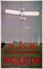 ‘England's First Aviation Races'  Doncaster  GNR poster  1909.