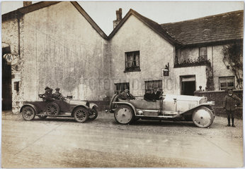 Cars parked outside a hotel  c 1912.