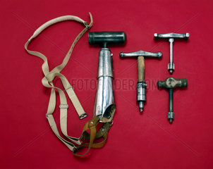 Artificial arm with four tool attachments  c 1950.