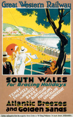‘South Wales for Bracing Holidays’  GWR poster  c 1930s.