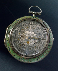 Verge watch in silver inner case  by Jas Shearwood. London  c 1759.