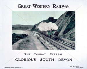 ‘The Torbay Express’  GWR poster  c 1920s.